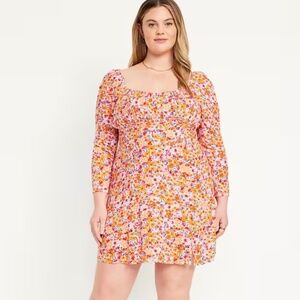 Bright Floral Long-Sleeved Sundress NWT